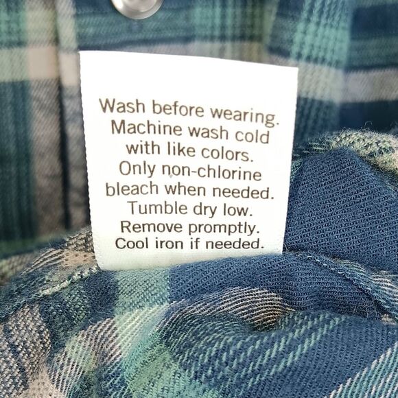 APT.9 Men’s Blue Green Plaid Slim Fit Button Up Shirt Large Preppy Grandpacore - Picture 10 of 10